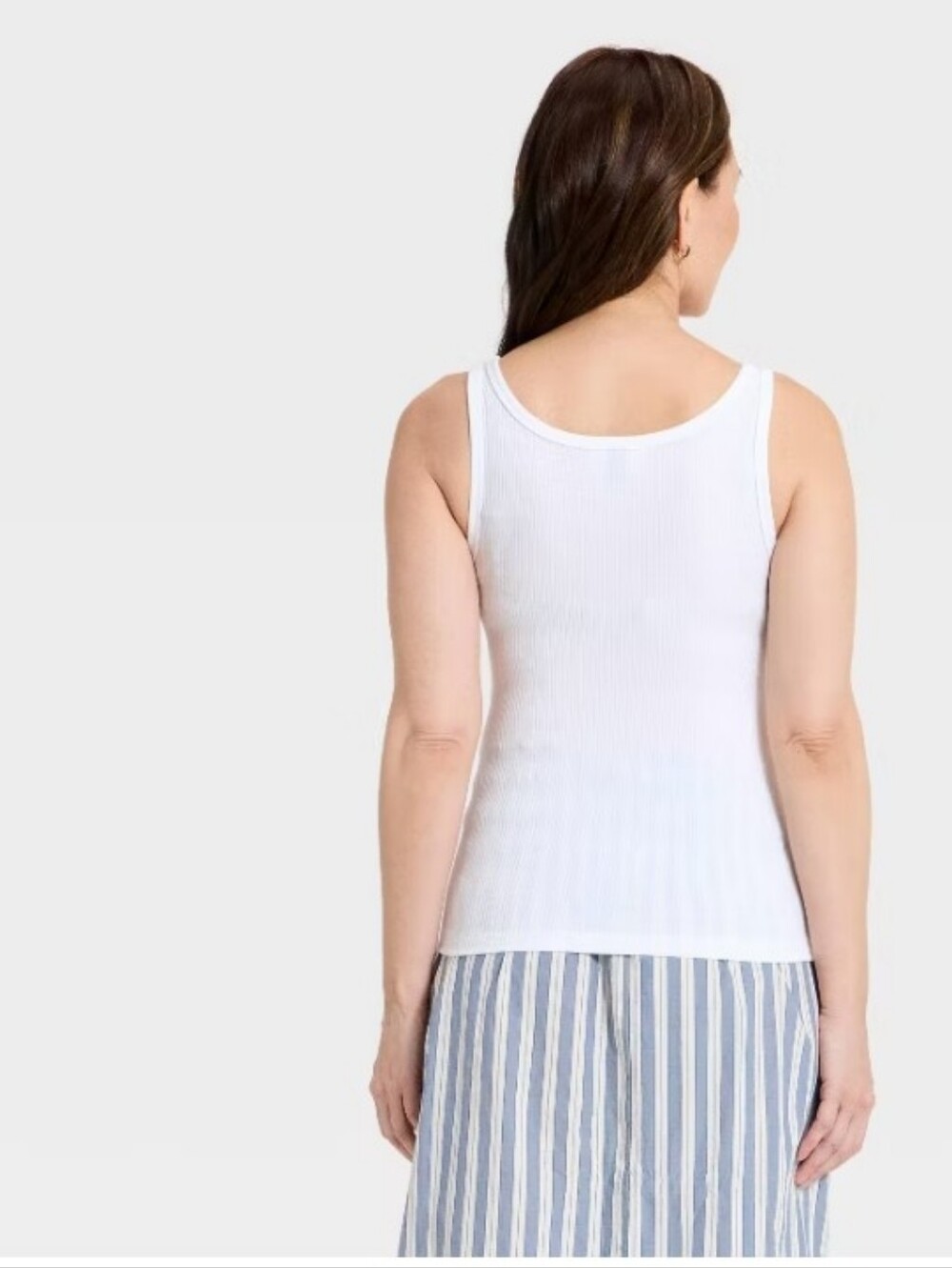 a new day White Ribbed Scoop Neck Tank Top Shirt Small New Target - Picture 5 of 14